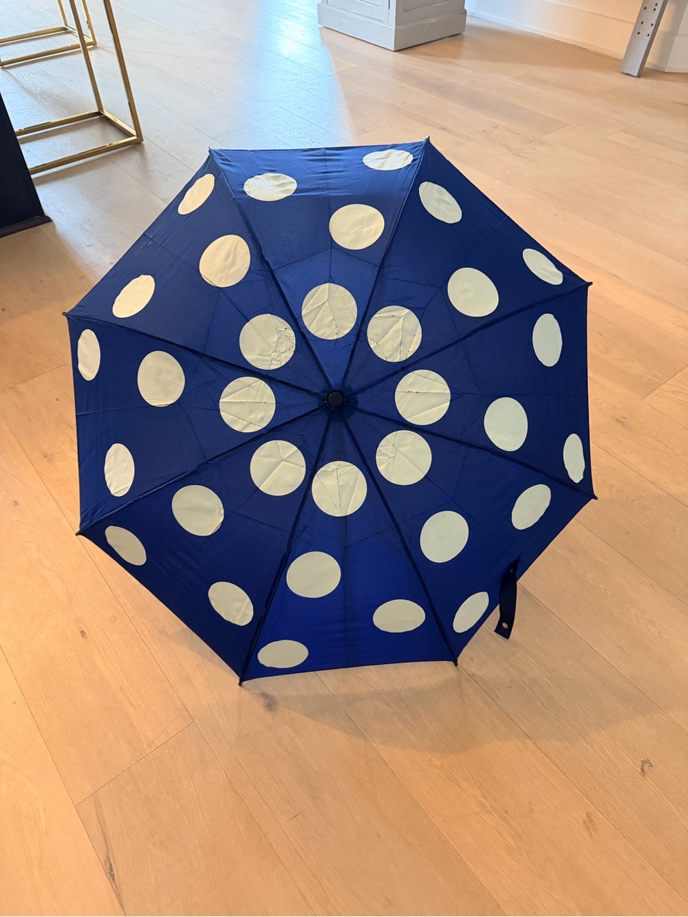 kate spade Royal Blue Compact Umbrella with Duck-Head Handle - Picture 3 of 9